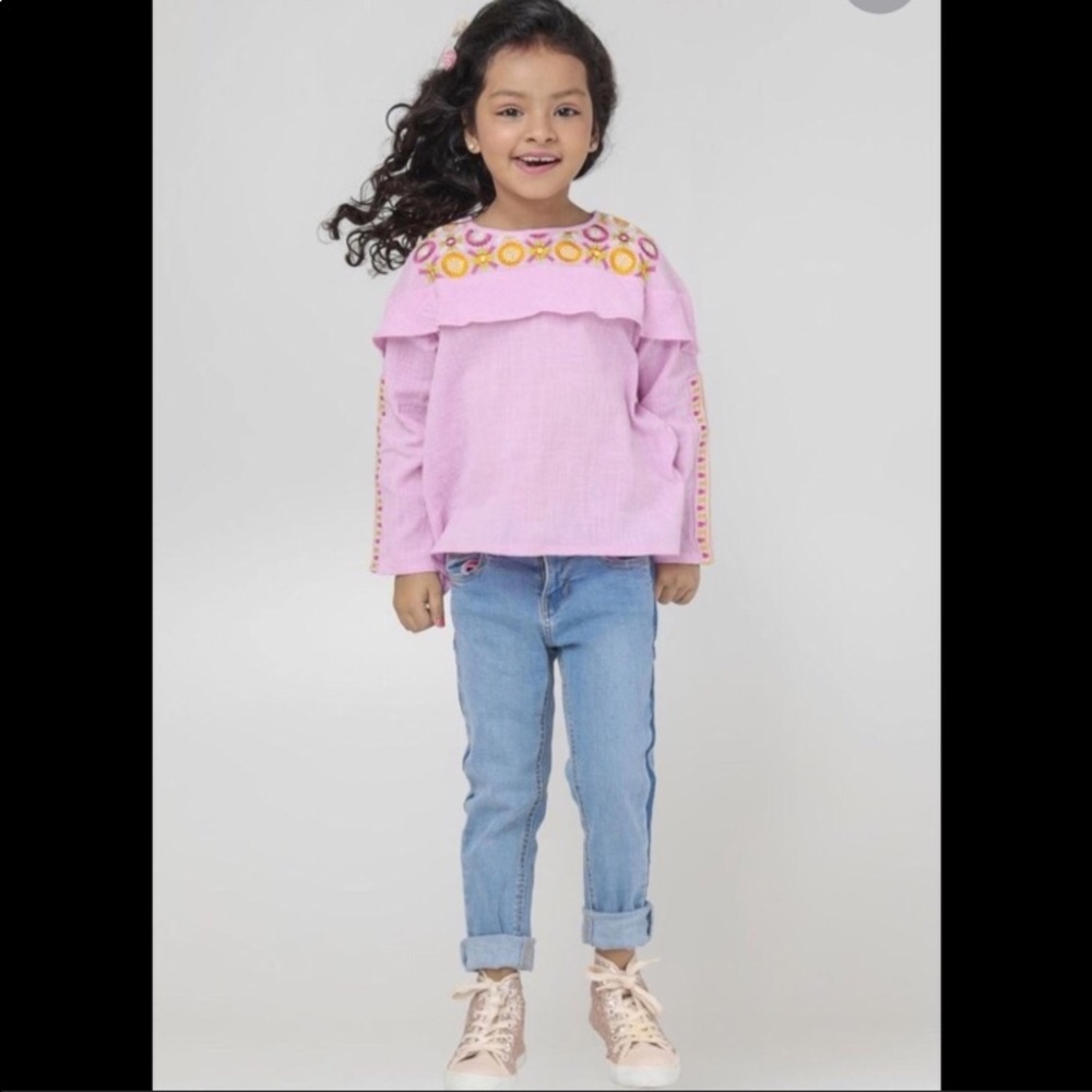 COPY - Embroidered brosha top for baby girl
